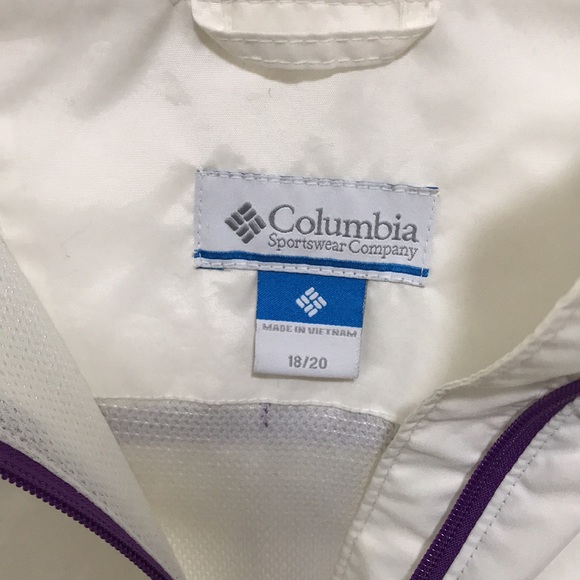 Columbia White & Purple Rain Jacket - Picture 3 of 3